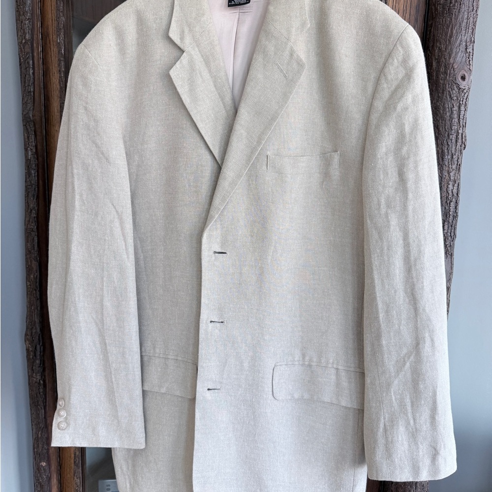 Men's Cream Linen Blazer Sport Coat